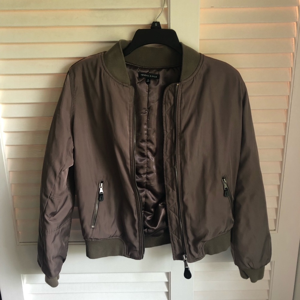 Kendall and Kylie Olive Bomber Jacket